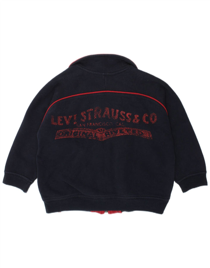 LEVI'S Boys Graphic Tracksuit Top Jacket 4-5 Years Navy Blue