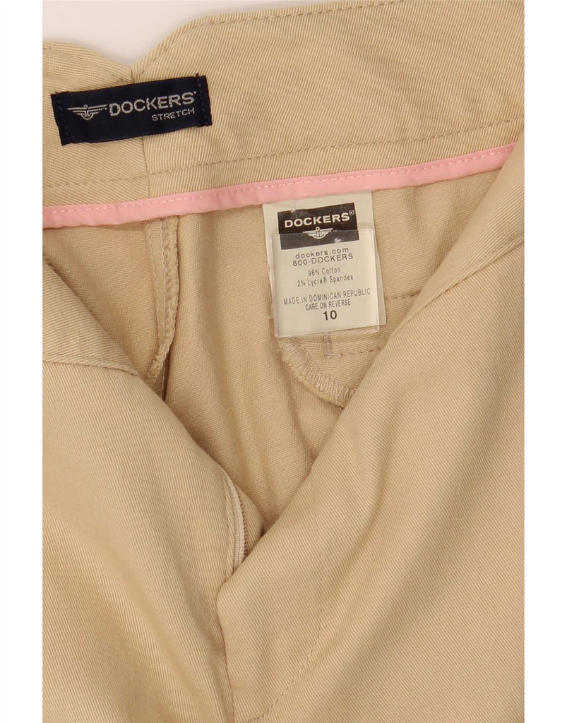 DOCKERS Womens Straight Cropped Trousers US 10 Large W32 L24 Beige Cotton Vintage Dockers and Second-Hand Dockers from Messina Hembry 