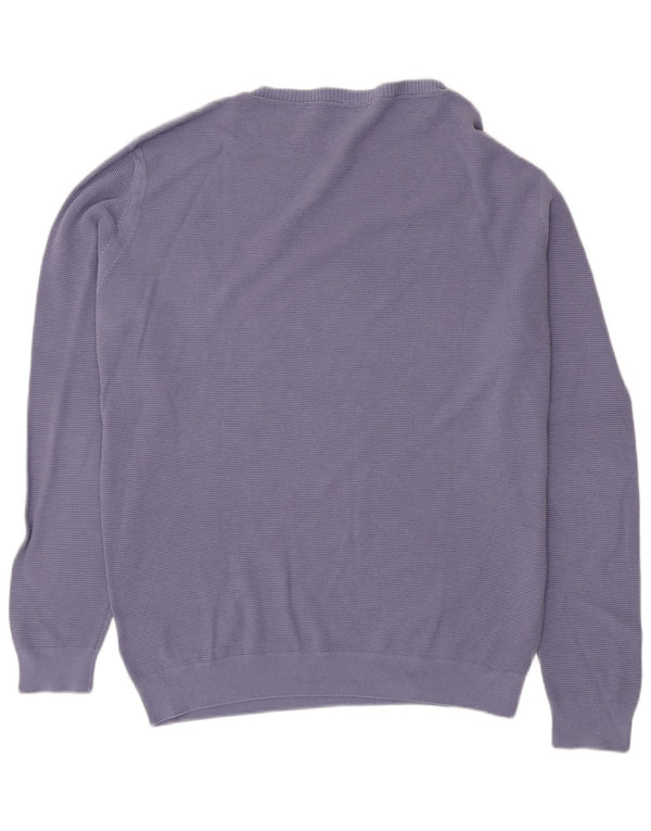 Fred Perry Mens Boat Neck Jumper Sweater 2XL Purple Cotton