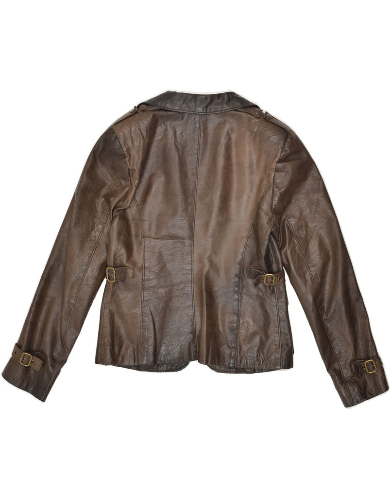 VINTAGE Womens Leather Jacket IT 44 Medium Brown Leather | Vintage Vintage | Thrift | Second-Hand Vintage | Used Clothing | Messina Hembry 