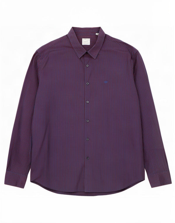 Dockers Mens Shirt XL Navy Blue Pinstripe Cotton