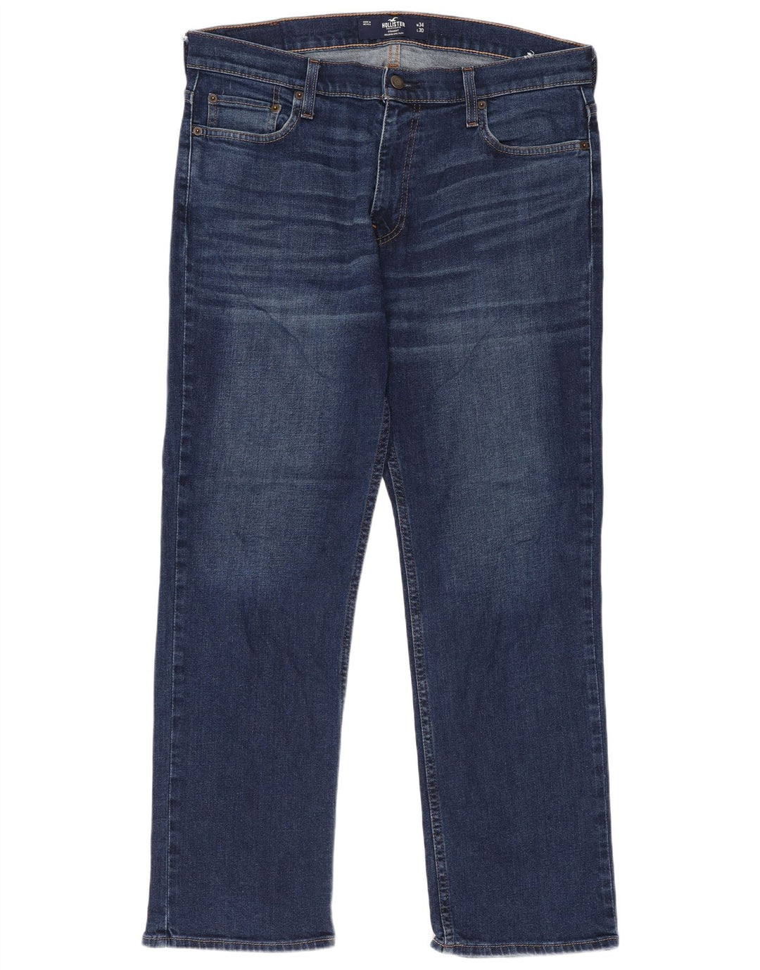 Hollister Mens Flex Straight Jeans W34 L30 Blue