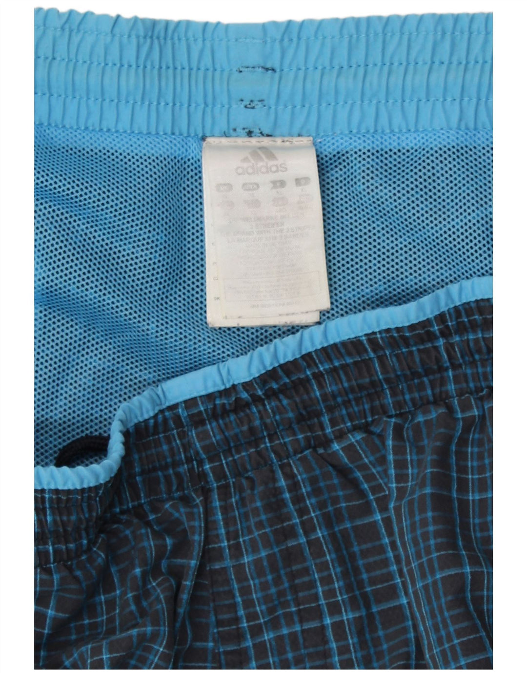 Adidas Mens Swimming Shorts XL  Navy Blue Check Polyamide