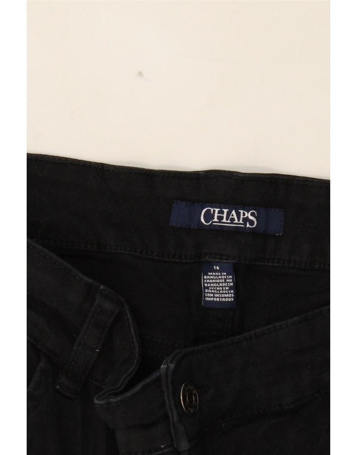 CHAPS Womens Bermuda Denim Shorts US 16 2XL W38 Black Cotton Vintage Chaps and Second-Hand Chaps from Messina Hembry 