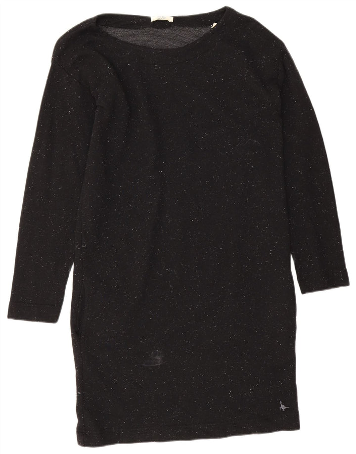 Jack Wills Womens Oversized Jumper Dress UK 10 Small Black Flecked