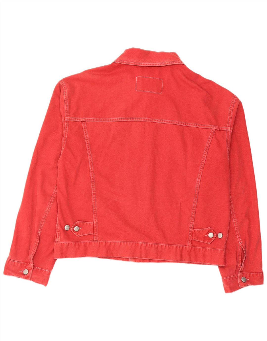 Sisley Mens Denim Jacket UK 38 Medium Red Cotton