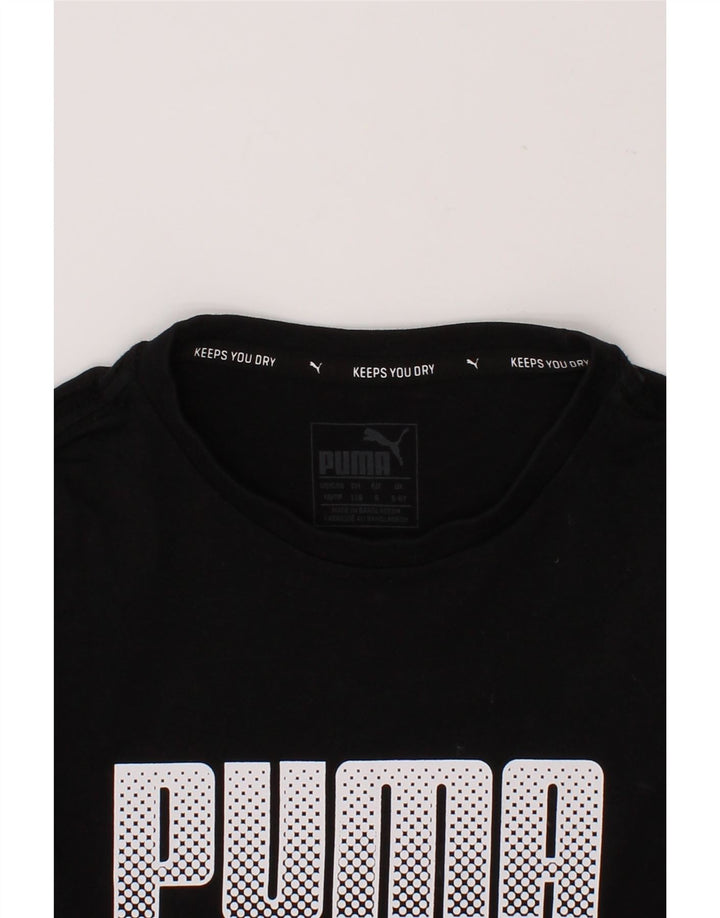 PUMA Boys Graphic T-Shirt Top 5-6 Years Black Cotton Vintage Puma and Second-Hand Puma from Messina Hembry 