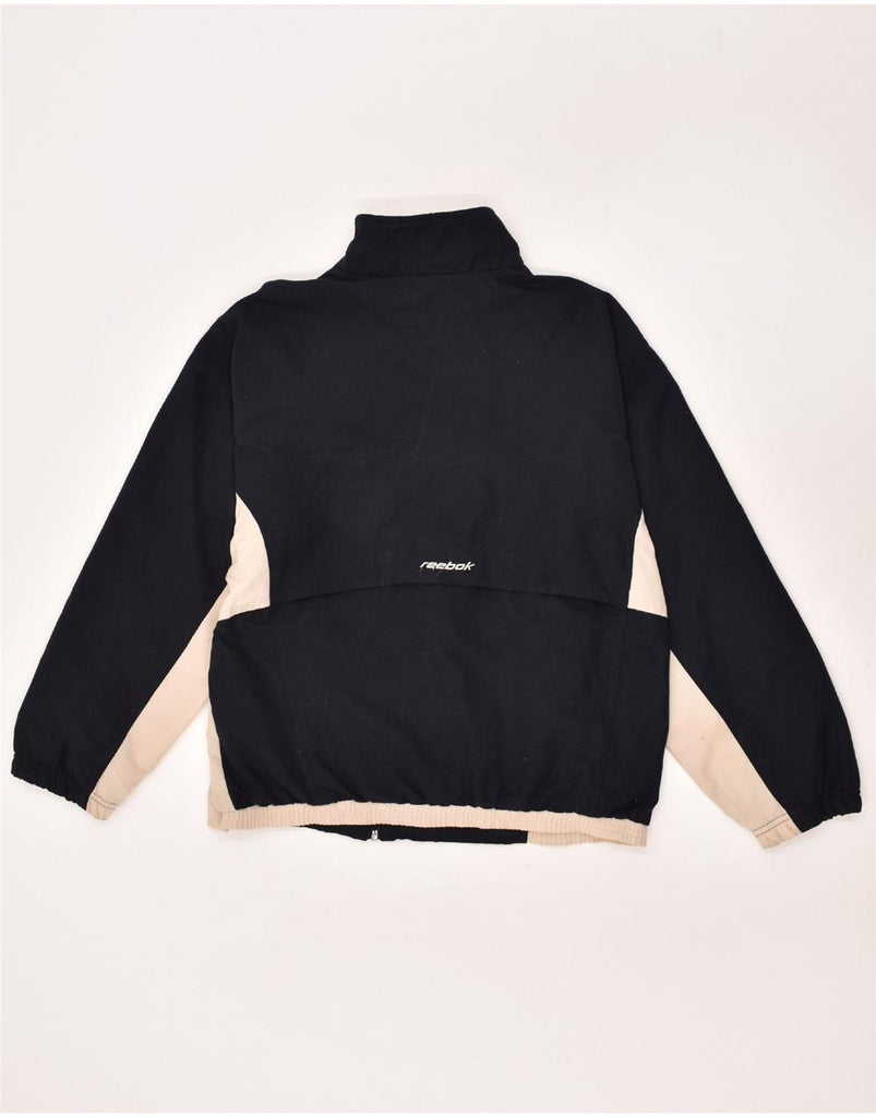 REEBOK Womens Tracksuit Top Jacket UK 12 Medium Black Colourblock | Vintage Reebok | Thrift | Second-Hand Reebok | Used Clothing | Messina Hembry 