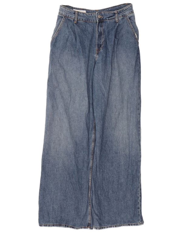Zara Womens High Rise Wide Leg Jeans EU 38 Small W28 L31 Blue Cotton