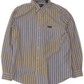 Chaps Mens Regular Fit Shirt Large Blue Striped Cotton