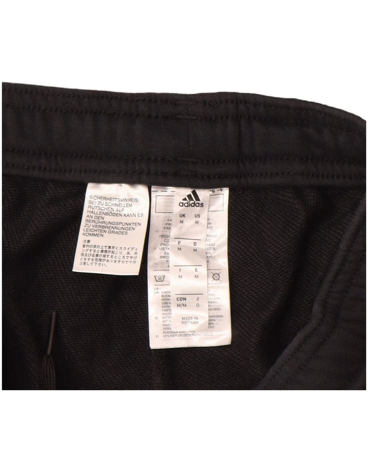 ADIDAS Mens Tracksuit Trousers Medium  Black Cotton