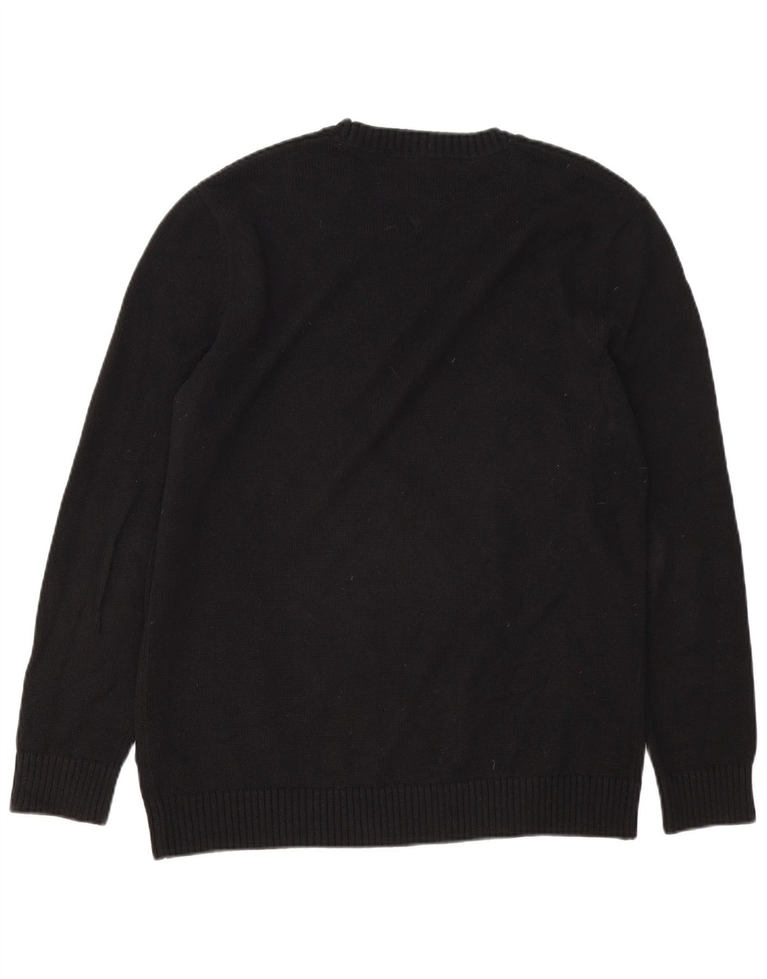 Tommy Hilfiger Mens Crew Neck Jumper Sweater Large Black Cotton