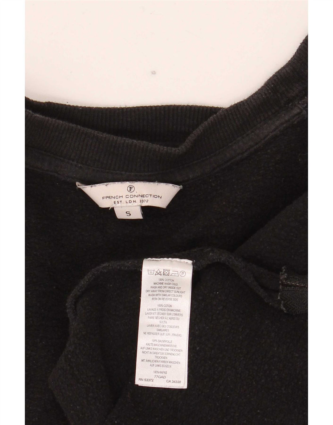 French Connection Womens Graphic Sweatshirt Jumper UK 10 Small Black