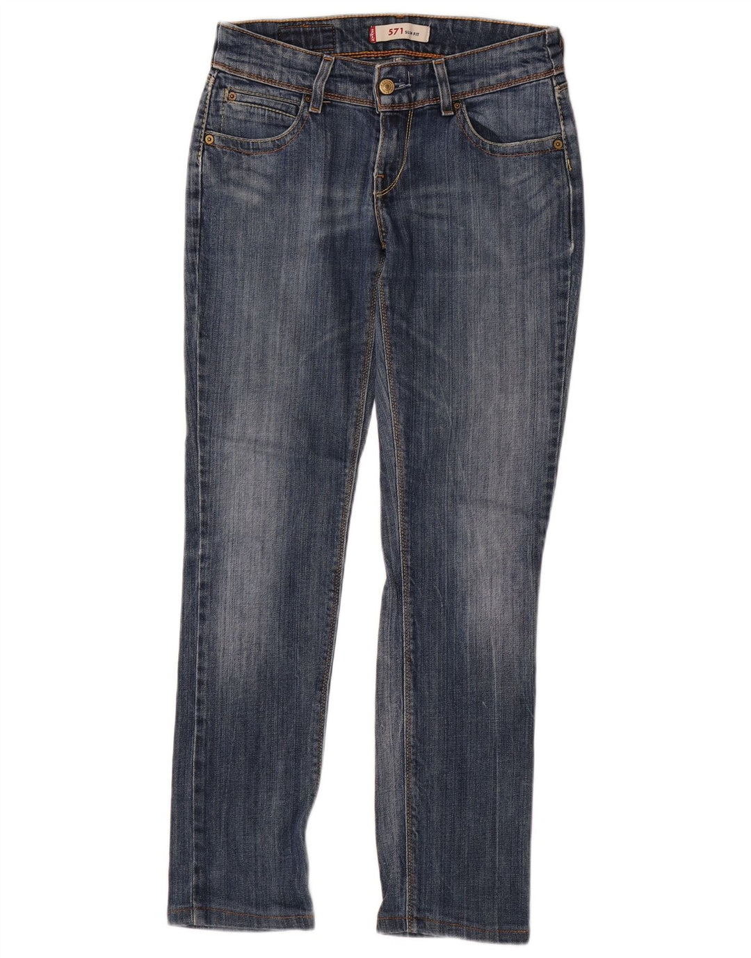 Levi's Womens 571 Slim Jeans W29 L30 Blue Cotton