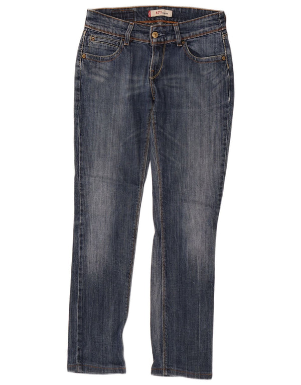 Levi's Womens 571 Slim Jeans W29 L30 Blue Cotton