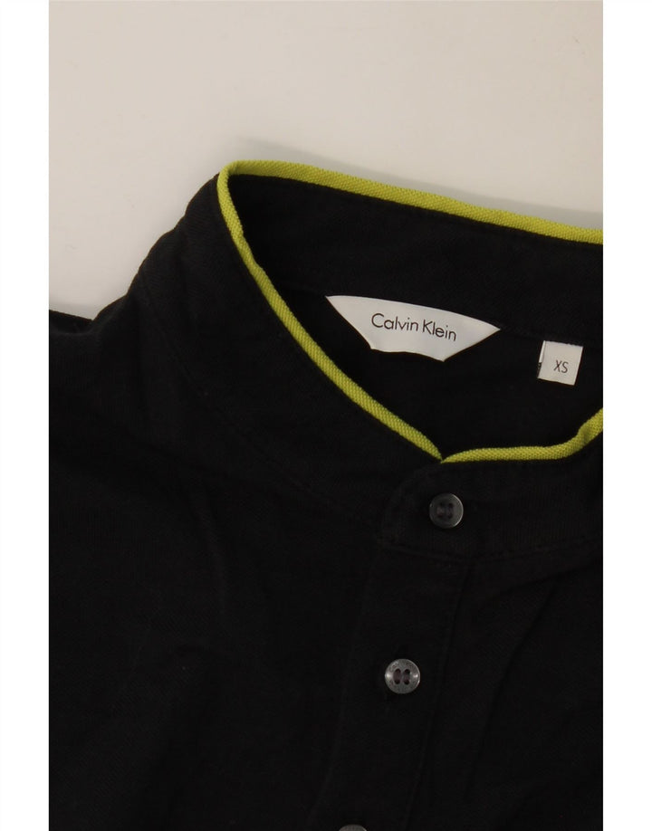 CALVIN KLEIN Mens Polo Shirt XS Black
