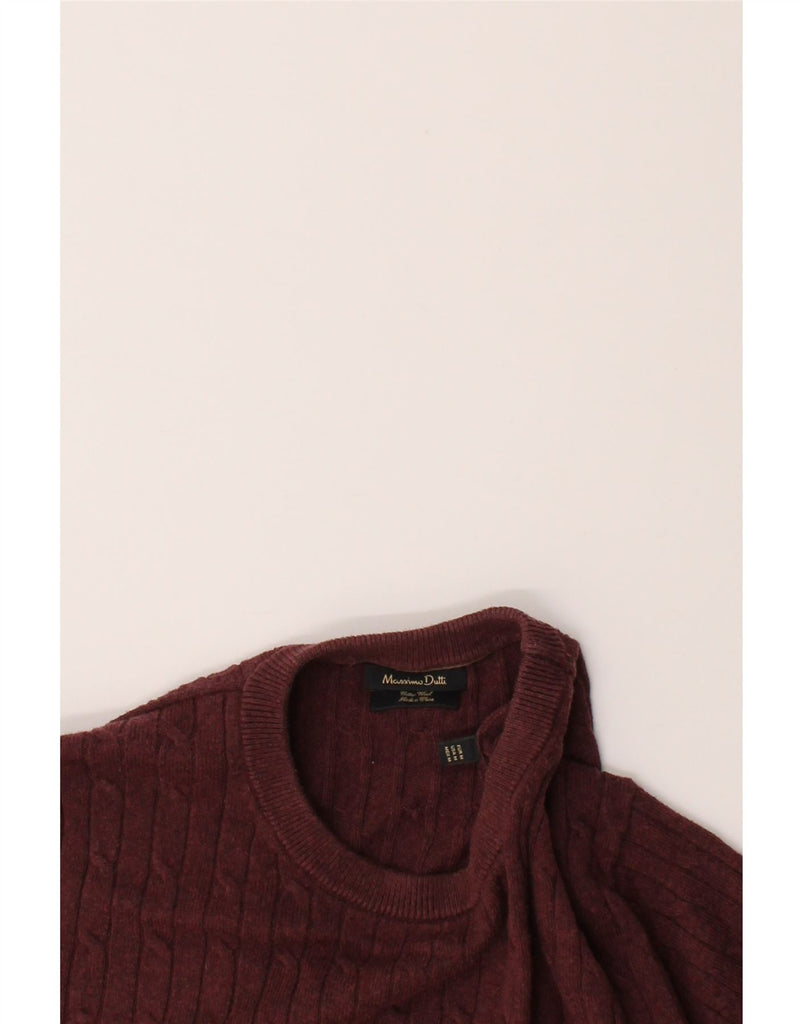 MASSIMO DUTTI Mens Crew Neck Jumper Sweater Medium Maroon Cotton Vintage Massimo Dutti and Second-Hand Massimo Dutti from Messina Hembry 