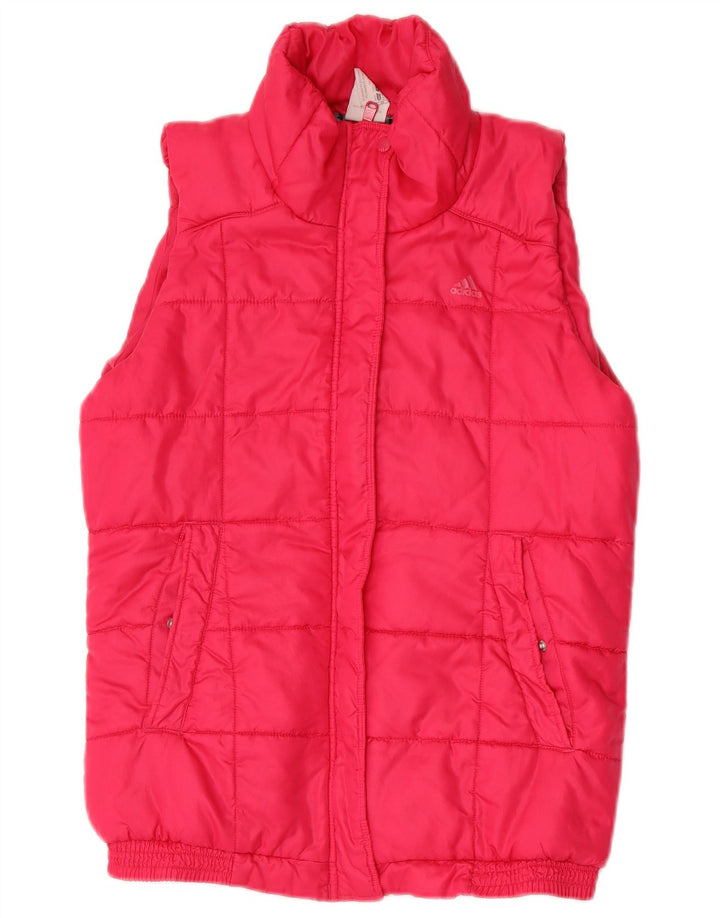 Adidas Womens Padded Gilet UK 12/14 Medium Pink Polyester
