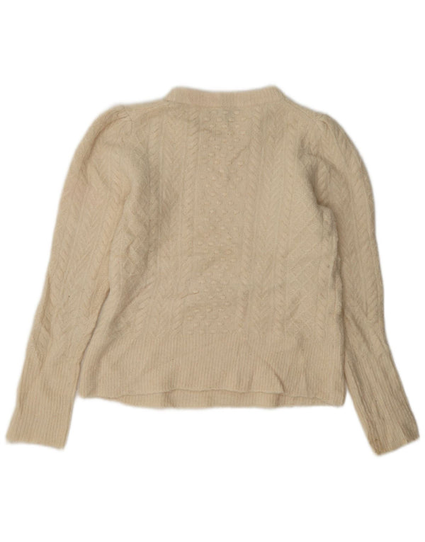 J. Crew Womens Oversized Crew Neck Jumper Sweater UK 2 2XS Off White