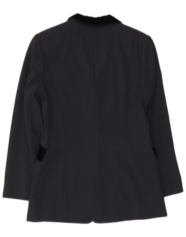 Cartoon Womens 3 Button Blazer Jacket EU 36 Small Navy Blue Colourblock