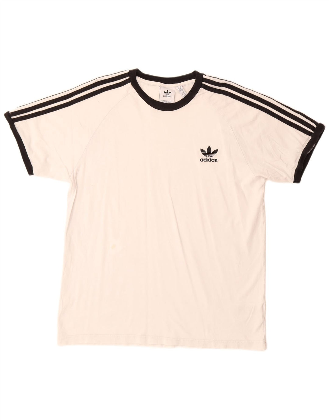 Adidas Mens T-Shirt Top Large White Cotton