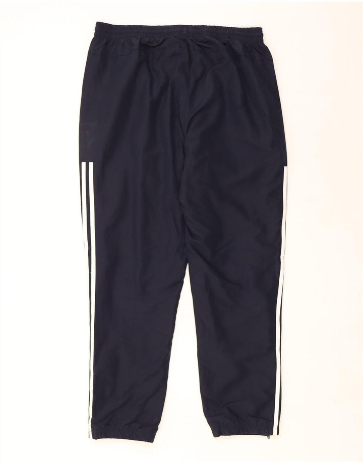 ADIDAS Mens Tracksuit Trousers Joggers Large  Navy Blue Polyester