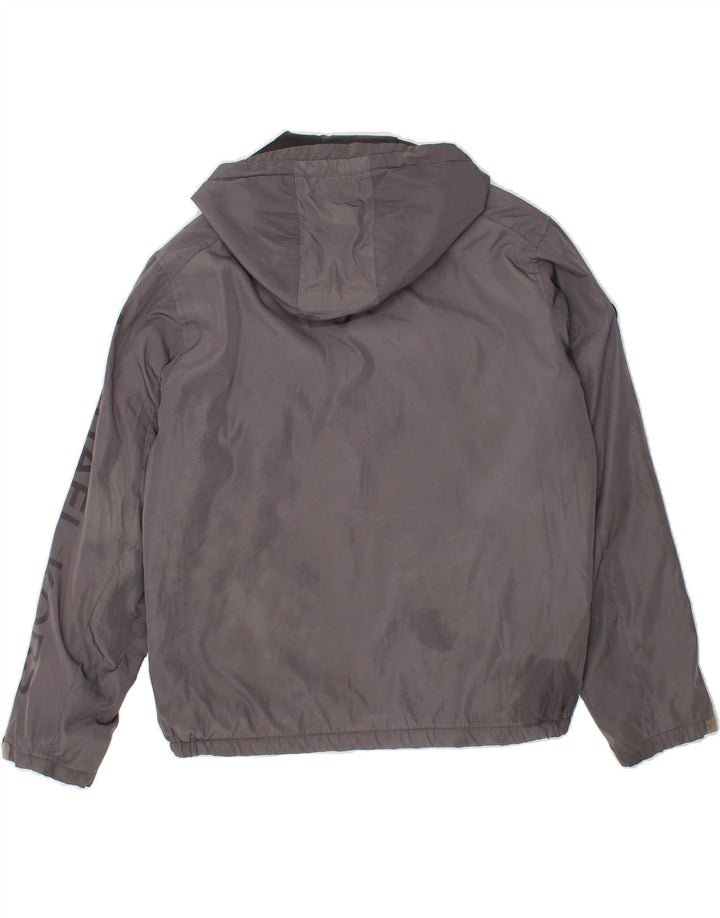 MICHAEL KORS Womens Oversized Graphic Hooded Rain Jacket UK 16 Large Grey Vintage Michael Kors and Second-Hand Michael Kors from Messina Hembry 