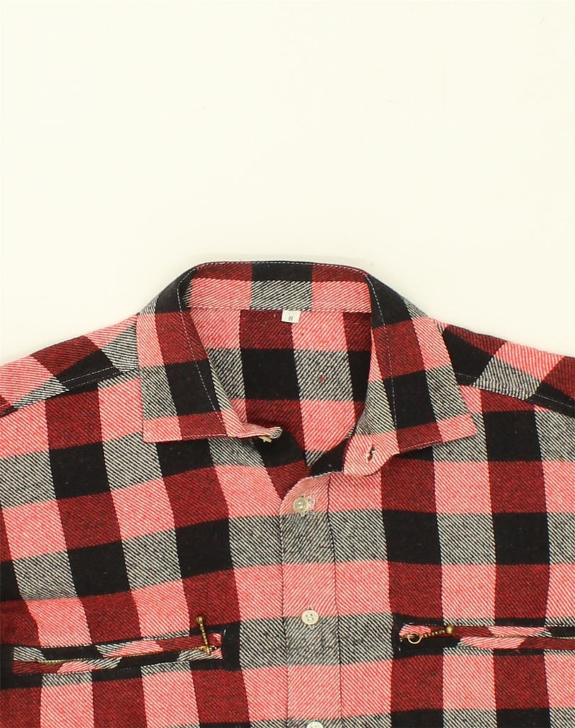 VINTAGE Mens Flannel Shirt Small Red Check Wool | Vintage Vintage | Thrift | Second-Hand Vintage | Used Clothing | Messina Hembry 