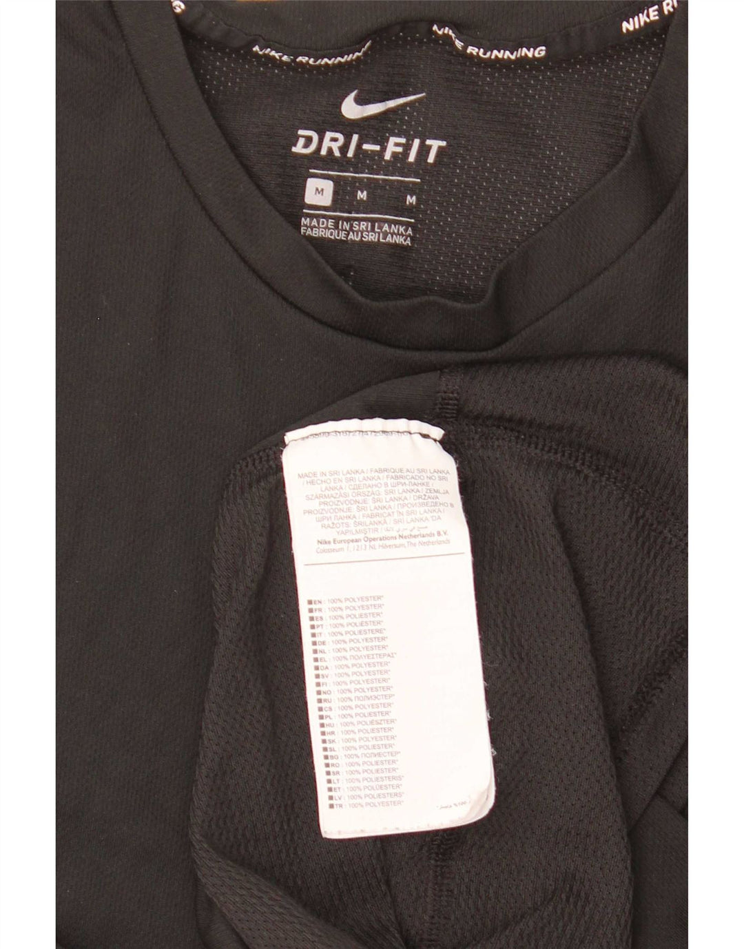 Nike Mens Dri Fit T-Shirt Top Medium Black Polyester