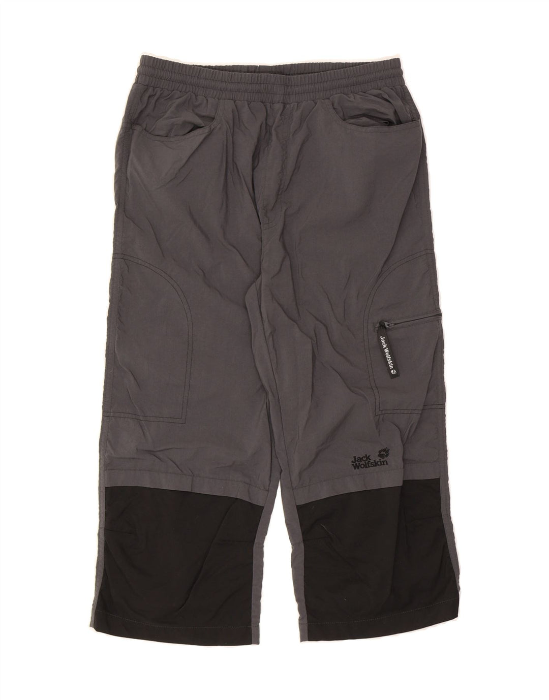 JACK WOLFSKIN Boys Capri Cargo Trousers 15-16 Years  Grey Colourblock Vintage Jack Wolfskin and Second-Hand Jack Wolfskin from Messina Hembry 