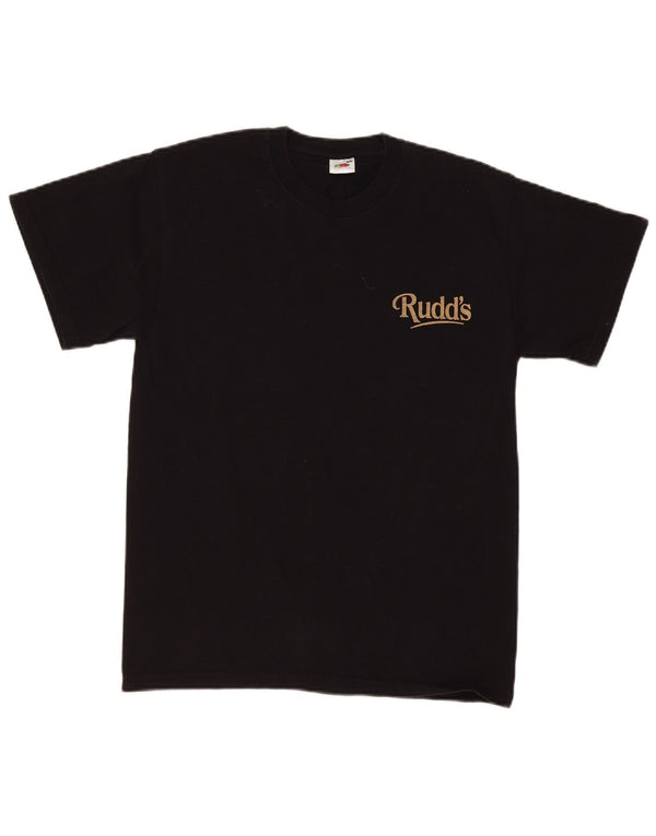 Fruit Of The Loom Mens Regular Fit Graphic T-Shirt Top Medium Black Cotton