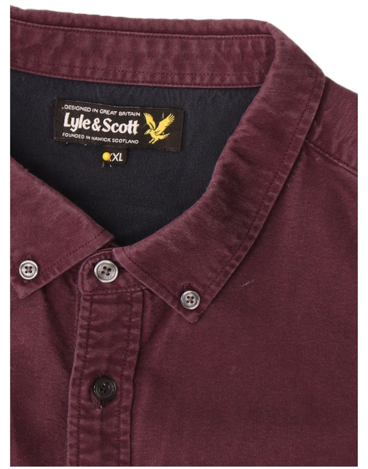 Lyle & Scott Mens Shirt 2XL Burgundy Cotton