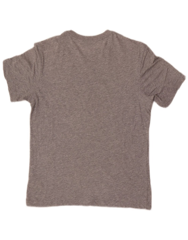 Nike Womens Dri Fit Graphic T-Shirt Top UK 10 Small Grey Flecked Cotton