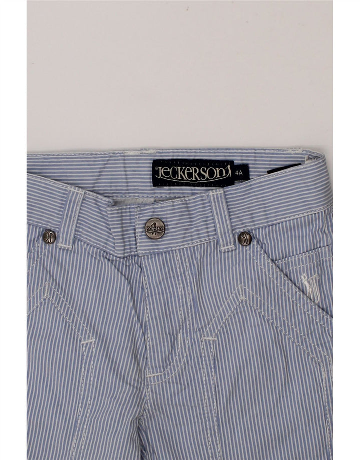 JECKERSON Boys Chino Shorts 3-4 Years W20 Blue Striped Vintage Jeckerson and Second-Hand Jeckerson from Messina Hembry 