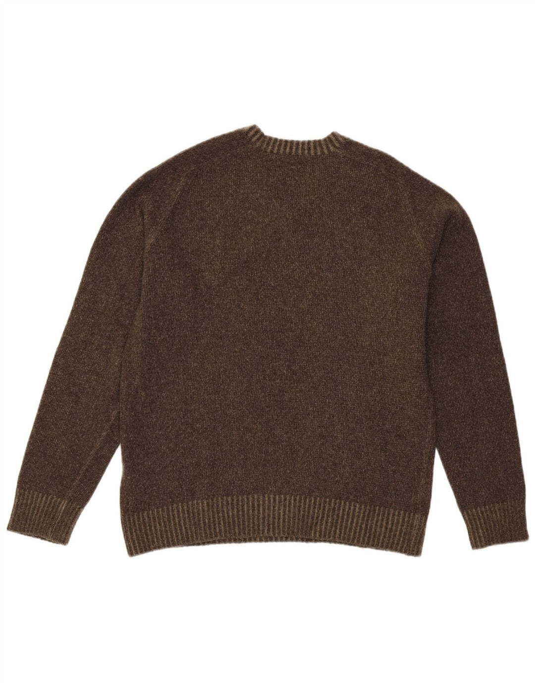 Marlboro Classics Womens V-Neck Jumper Sweater UK 14 Medium Brown Wool