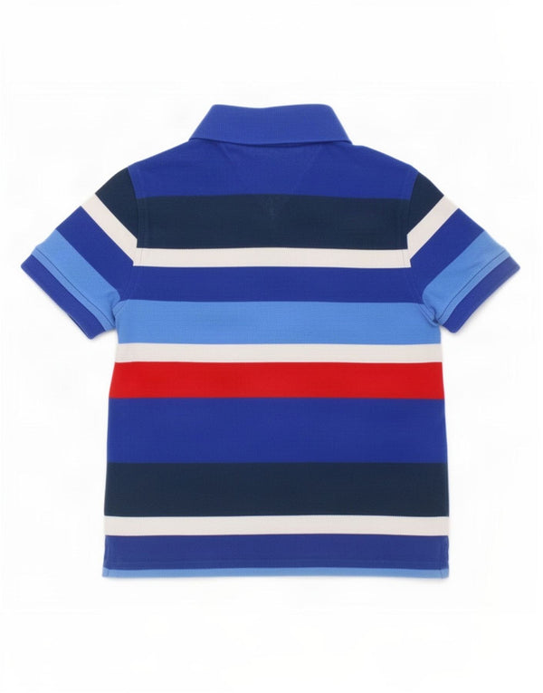 Tommy Hilfiger Boys Polo Shirt 4-5 Years XS Blue Striped Cotton