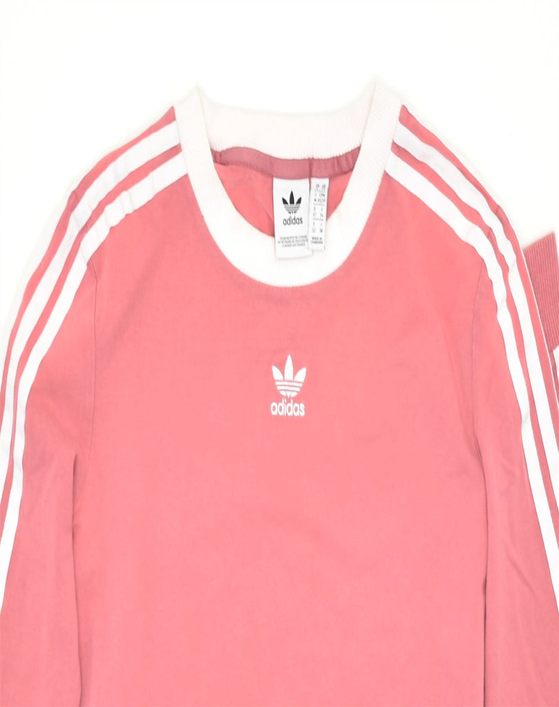 ADIDAS Womens Top Long Sleeve UK 6 XS Pink Cotton | Vintage | Thrift | Second-Hand | Used Clothing | Messina Hembry 