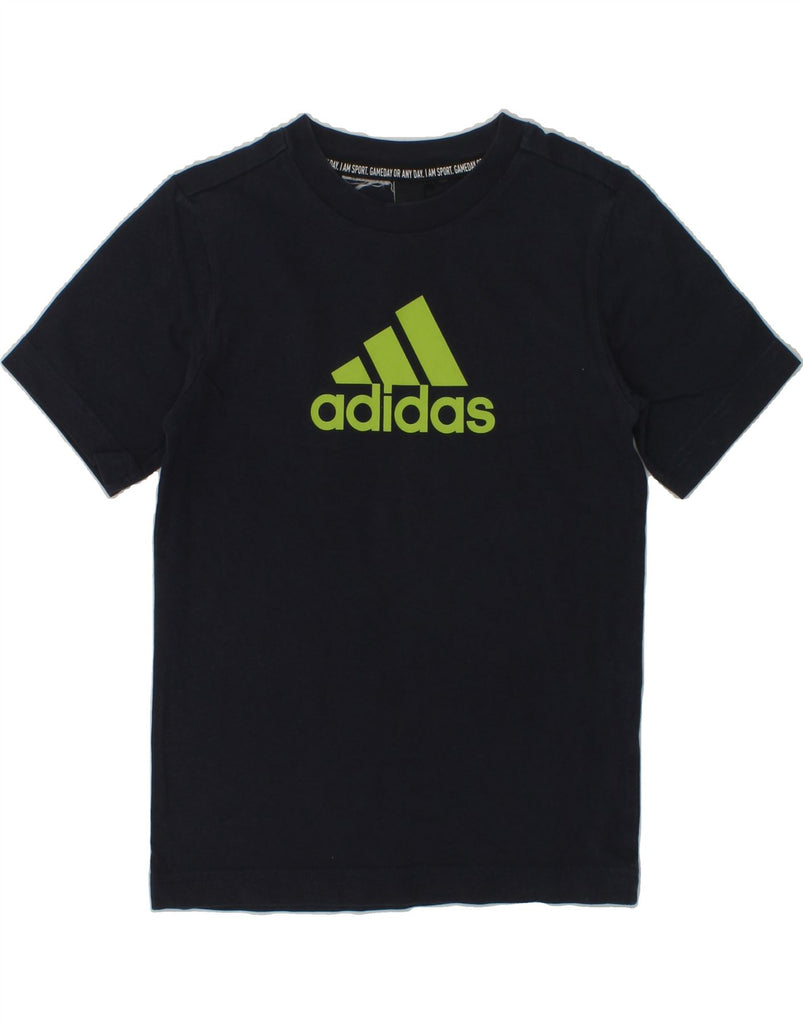 ADIDAS Boys Graphic T-Shirt Top 6-7 Years Navy Blue | Vintage Adidas | Thrift | Second-Hand Adidas | Used Clothing | Messina Hembry 