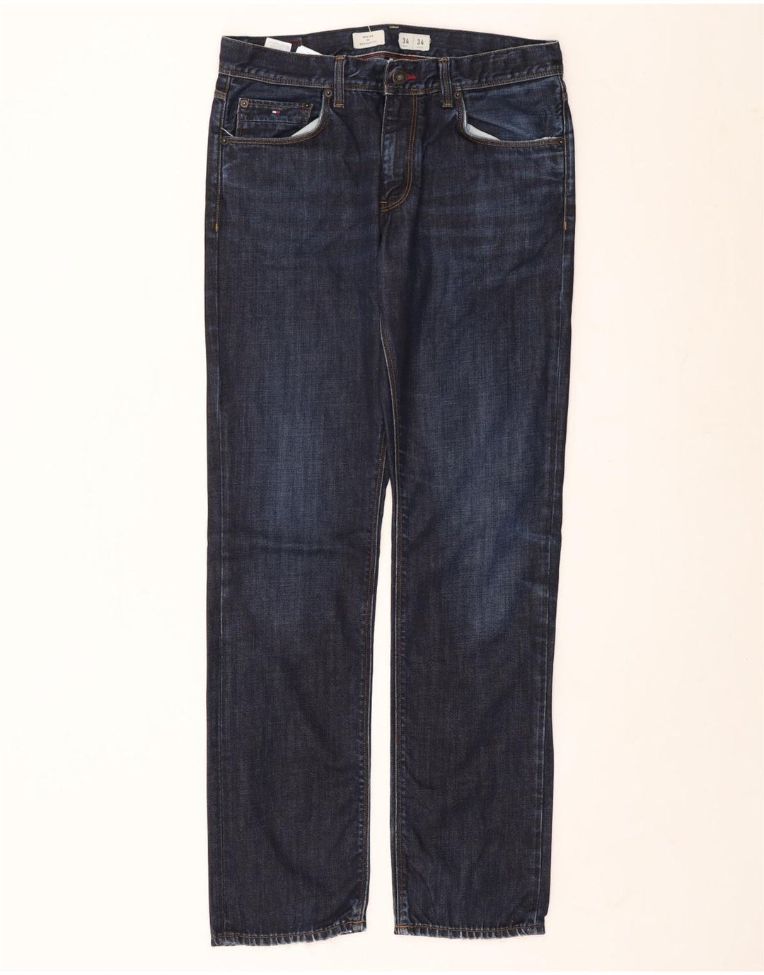 Tommy Hilfiger Mens Mercer Regular Fit Straight Jeans W34 L34 Navy Blue