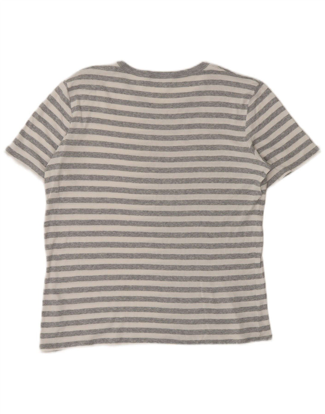 Benetton Mens T-Shirt Top Medium Grey Striped