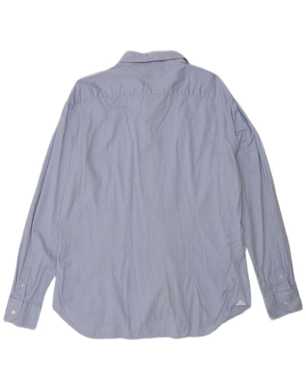 Massimo Dutti Mens Shirt Size 43 17 Large Blue Cotton