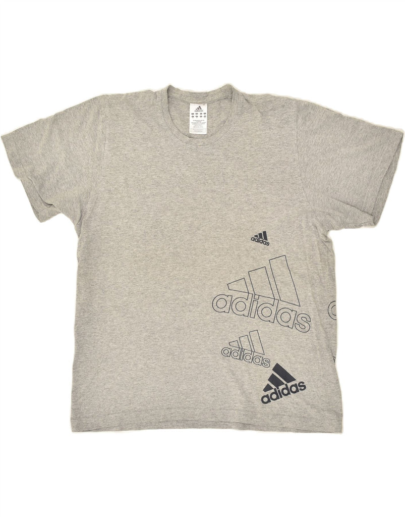 ADIDAS Mens Graphic T-Shirt Top Medium Grey Cotton | Vintage Adidas | Thrift | Second-Hand Adidas | Used Clothing | Messina Hembry 