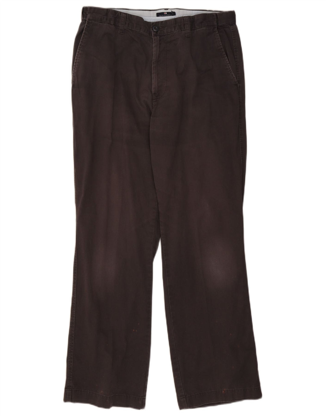 Marks & Spencer Mens Blue Harbour Straight Chino Trousers W34 L31 Black