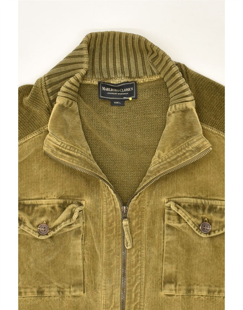 MARLBORO CLASSICS Mens Cardigan Sweater Large Green Cotton | Vintage Marlboro Classics | Thrift | Second-Hand Marlboro Classics | Used Clothing | Messina Hembry 