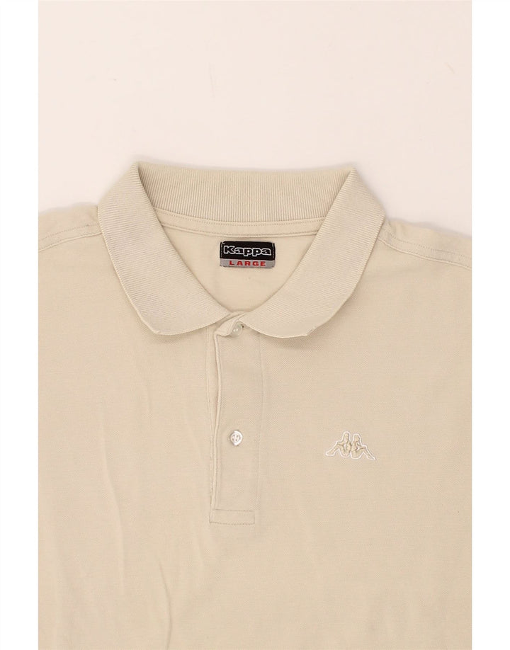 KAPPA Mens Polo Shirt Large Beige Cotton Vintage Kappa and Second-Hand Kappa from Messina Hembry 