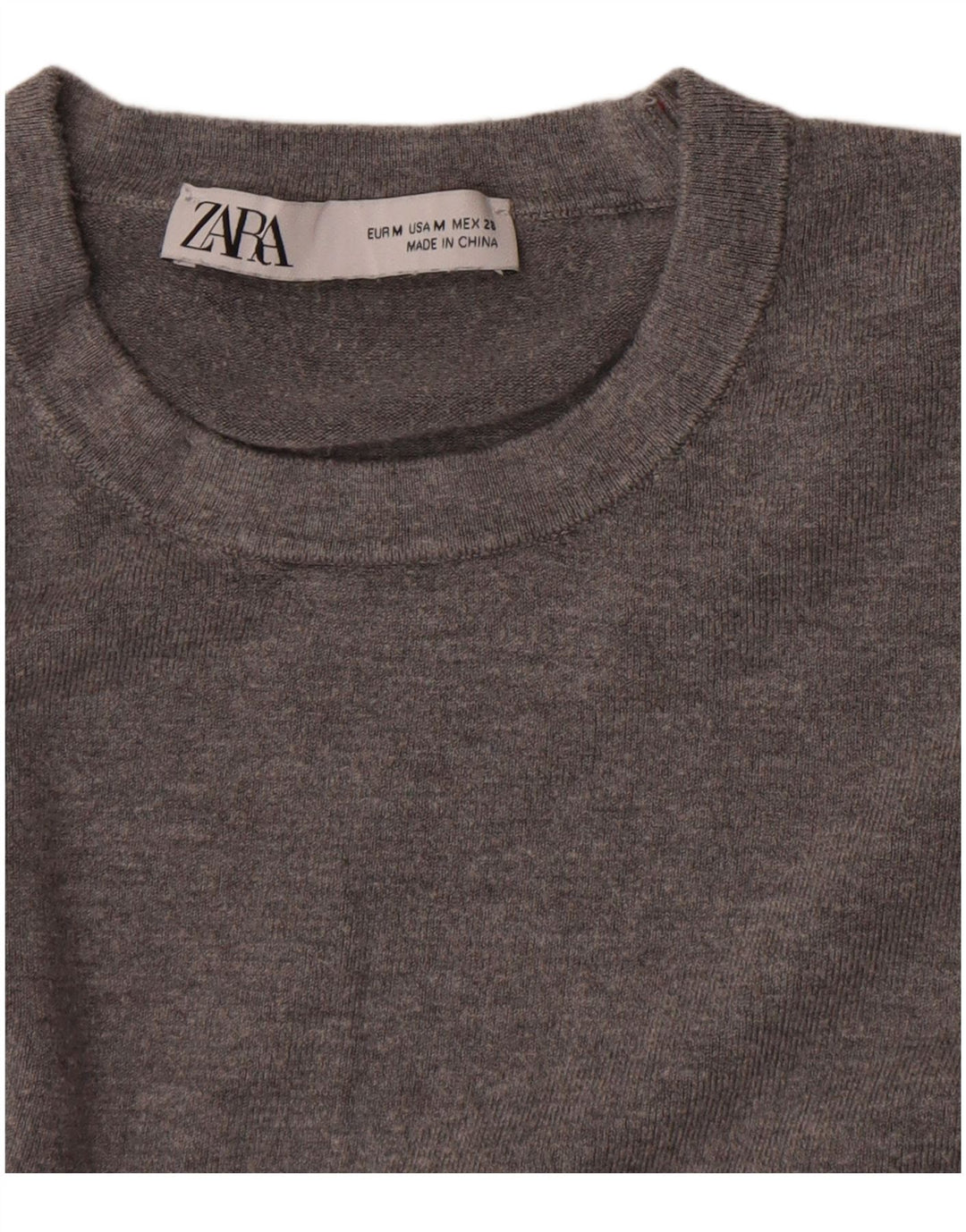 Zara Womens Crew Neck Jumper Sweater UK 12 Medium Grey