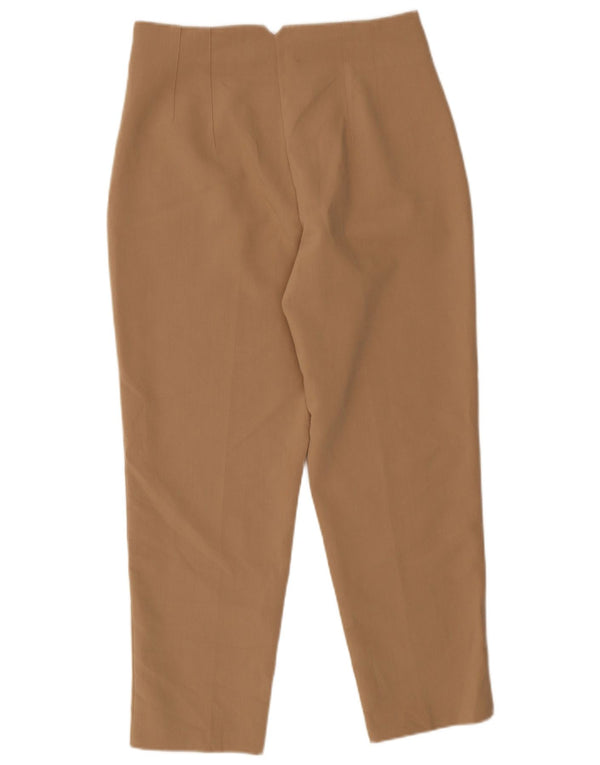 Zara Womens High Waist Tapered Chino Trousers Large W30 L26 Beige Polyester