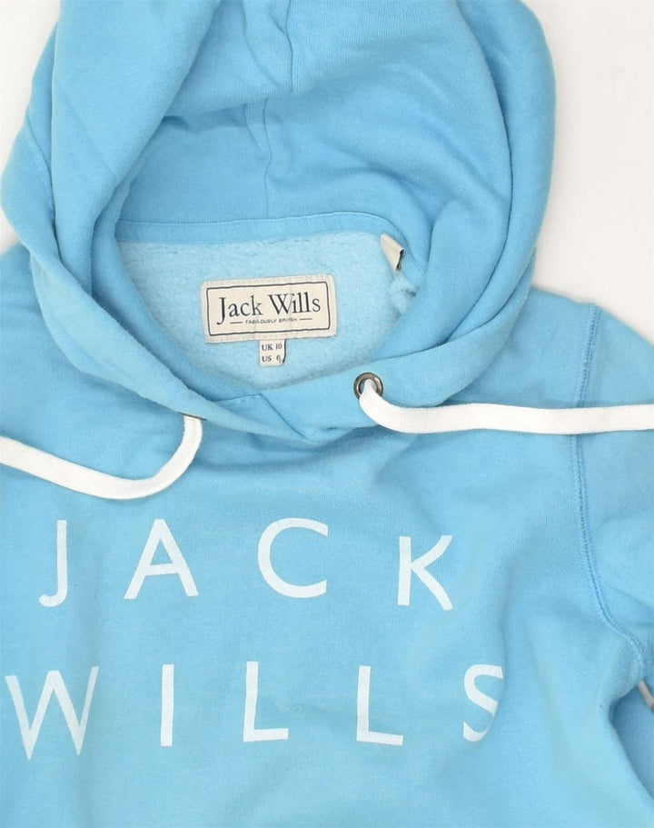 JACK WILLS Mens Oversized Graphic Hoodie Jumper UK 10 Small Blue Cotton | Vintage Jack Wills | Thrift | Second-Hand Jack Wills | Used Clothing | Messina Hembry 