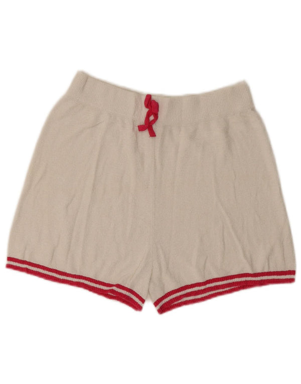 Benetton Girls Casual Shorts 10-11 Years XL White Striped Cotton