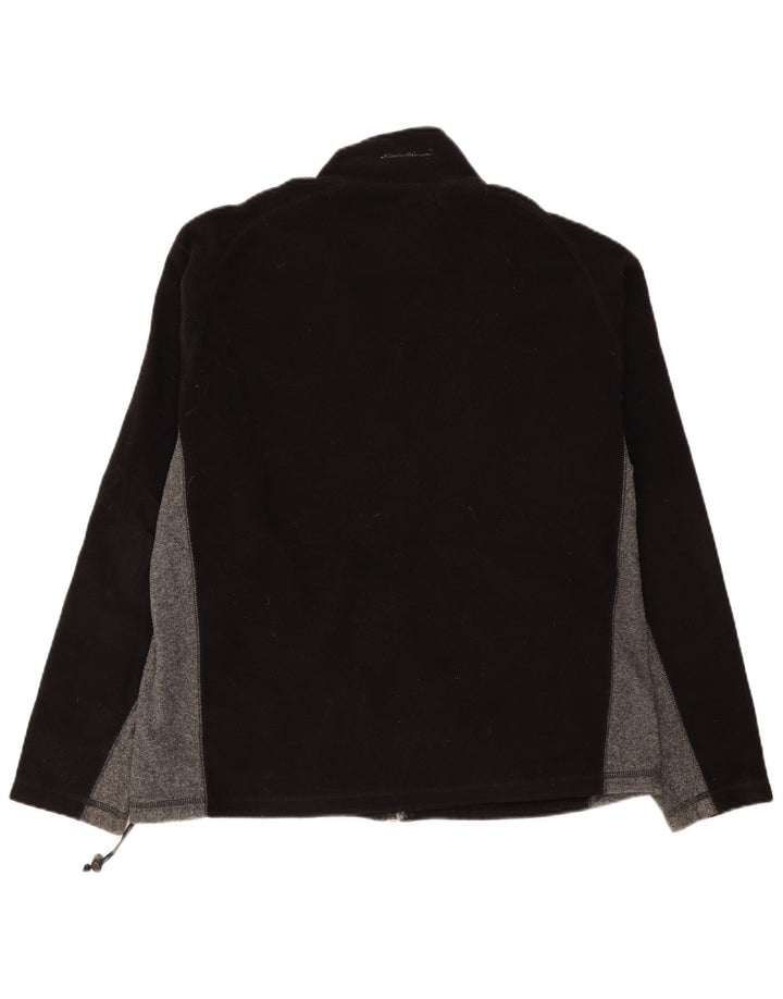 EDDIE BAUER Mens Fleece Jacket UK 40 Large Black Colourblock Polyester